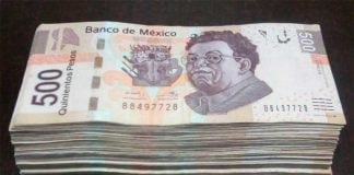 These were being freely dispensed by Bancomer ATMs on Sunday.