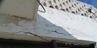 Beware of falling concrete.