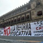 Teachers during a protest last month at the National Palace in Mexico City.