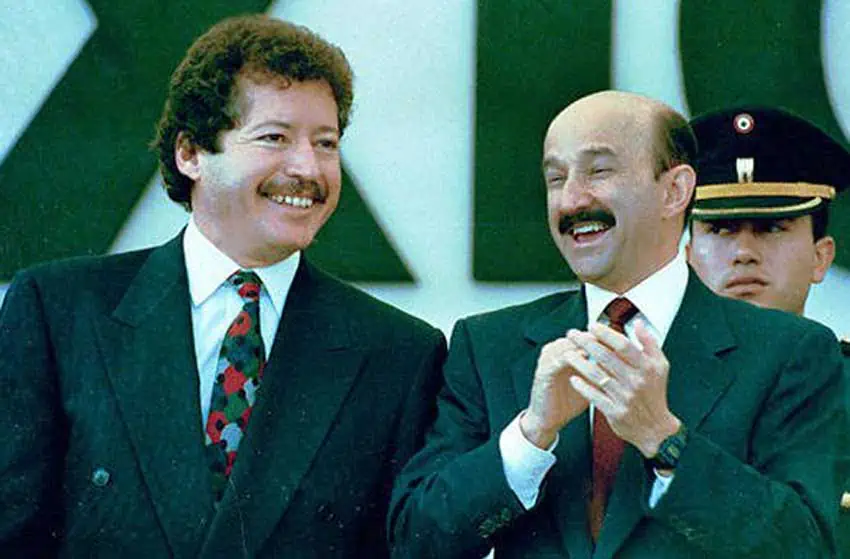 Colosio, left, and then-president Salinas.