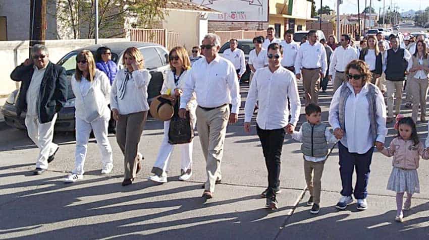 Colosio's family at a procession in his memory in his Sonora home town.