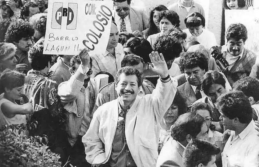 Luis Donaldo Colosio en el mitin de Tijuana donde fue asesinado el 23 de marzo de 1994.