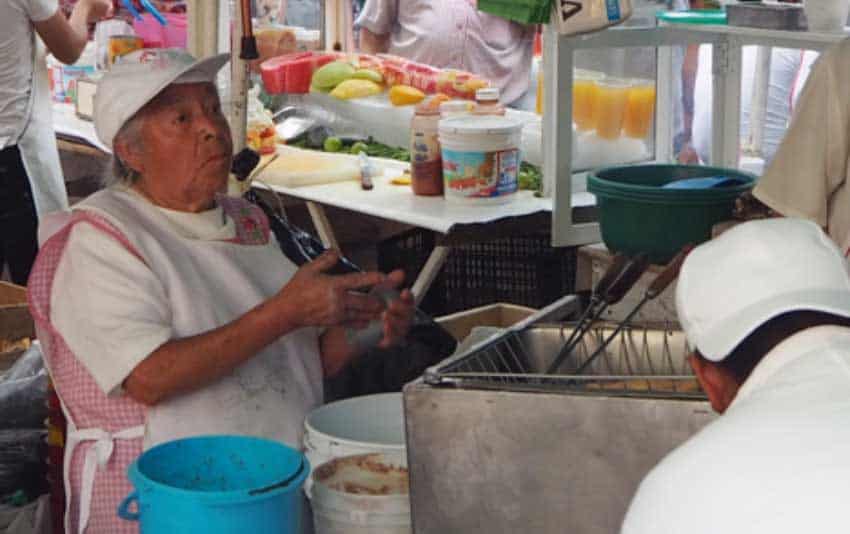 The Doña holding it all together at Barbacoa at the Condesa Friday Street Market.