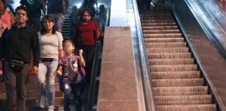 Mexico City commuters get some exercise.