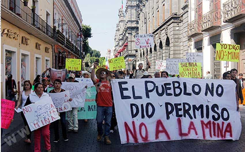 A protest against the mine two years ago.