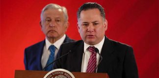 Nieto speaks at President López Obrador's daily press conference.
