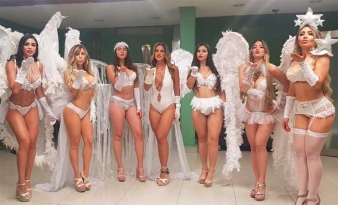 Winged models helped celebrate the anniversary of the expropriation of the oil industry.