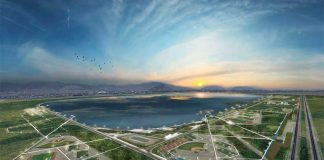 Architectural rendering of the Lake Texcoco ecological park.