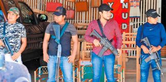 Members of a community police force in Guerrero.