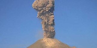 El Popo lets off some steam this morning.