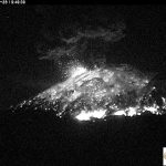 The volcano El Popo at 7:49pm yesterday.