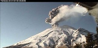 An explosion this morning at El Popo.