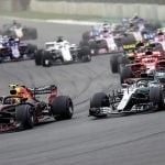 Cars on the track in last year's Formula 1 race.