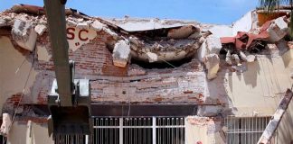 One of many schools that sustained earthquake damage in 2017.
