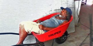 Siesta time at the job site.