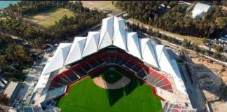 The new Diablos Rojos baseball stadium in Mexico City.