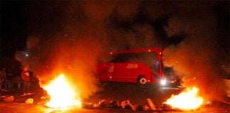 Friday's blockade on the Mexico City-Puebla highway.
