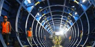 A section of the massive tunnel scheduled to be in operation in July.