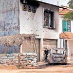 Gunmen opened fire on this police station in Jáltipan, but no one was inside at the time.