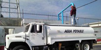 Water trucks are taking up the slack caused by theft and leaky water lines.
