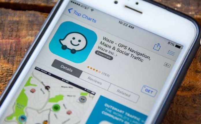 The Waze navigation app.