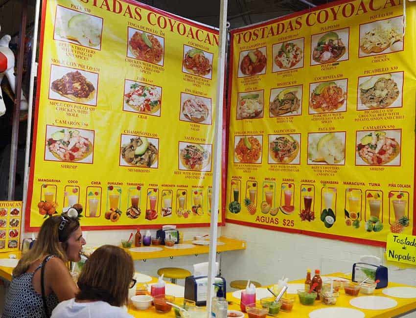 Trapped inside the menu at Tostadas Coyoacán