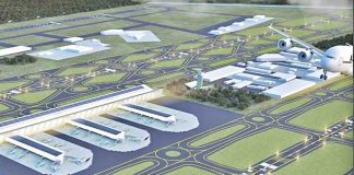 Design of the new airport at Santa Lucía.