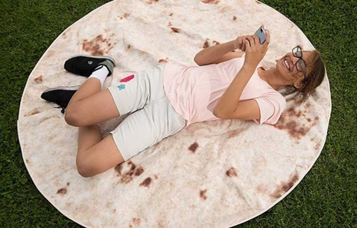 Tortilla blanket makes a good taco for lounging on.
