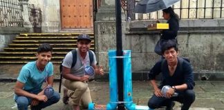 The collective and one of their Oaxaca dog feeders.