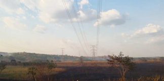 Scene of the fire that knocked out power on the Yucatán peninsula.
