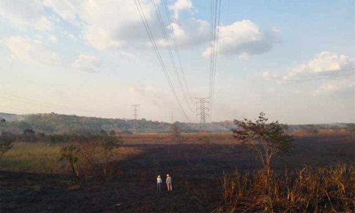 Scene of the fire that knocked out power on the Yucatán peninsula.