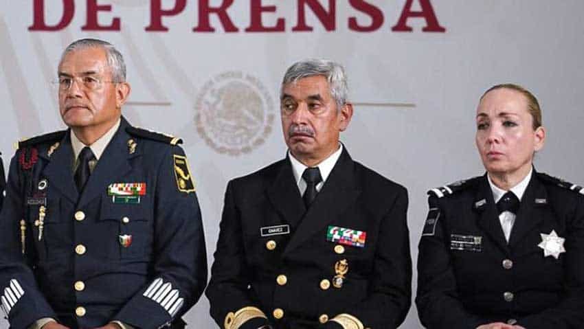 Senior National Guard officials, from left, are Núñez, García and Trujillo.