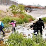 Migrants at the US border.