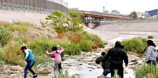 Migrants at the US border.
