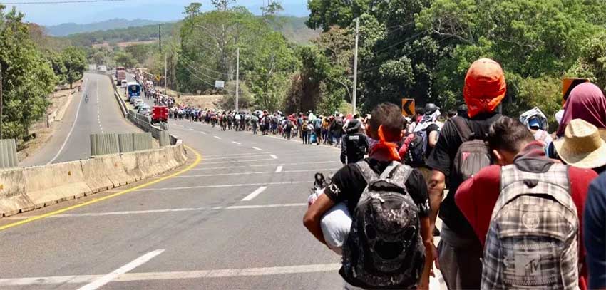 Some 2,600 migrants are in this caravan that left Huixtla, Chiapas, this morning.