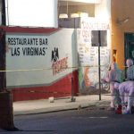 A police line in Playa del Carmen.