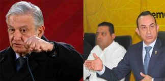 López Obrador, left, and the PRD's Soto, far right.