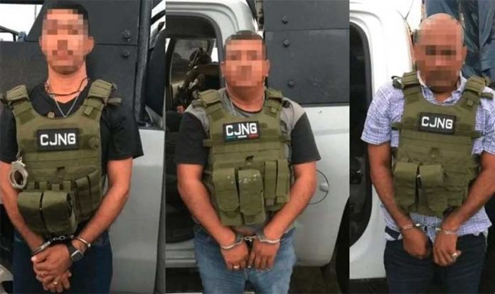 The three CJNG members sentenced for drug trafficking and weapons offenses.