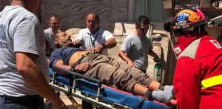 The jealous tunnel builder after his rescue yesterday.