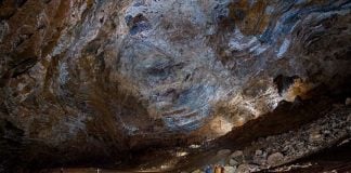 Anthodite Hall, one kilometer beneath the surface in Oaxaca's Huautla Cave System.