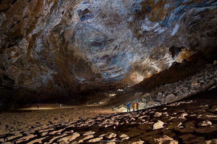 Anthodite Hall, one kilometer beneath the surface in Oaxaca's Huautla Cave System.