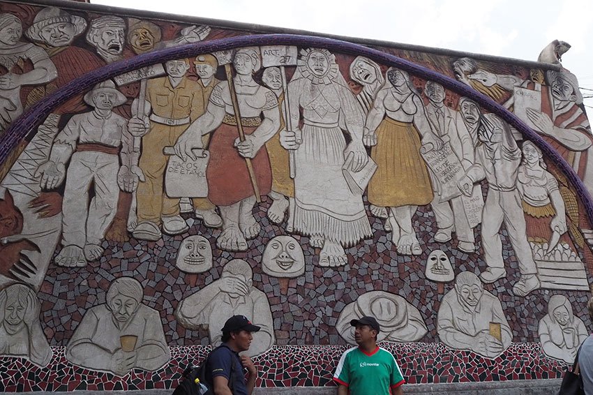 Ariosto Otero's 2008 mural outside of Mercado Melchor Múzquiz.