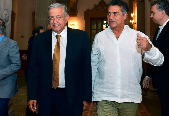 López Obrador and Nuevo León Governor Jaime Rodríguez.
