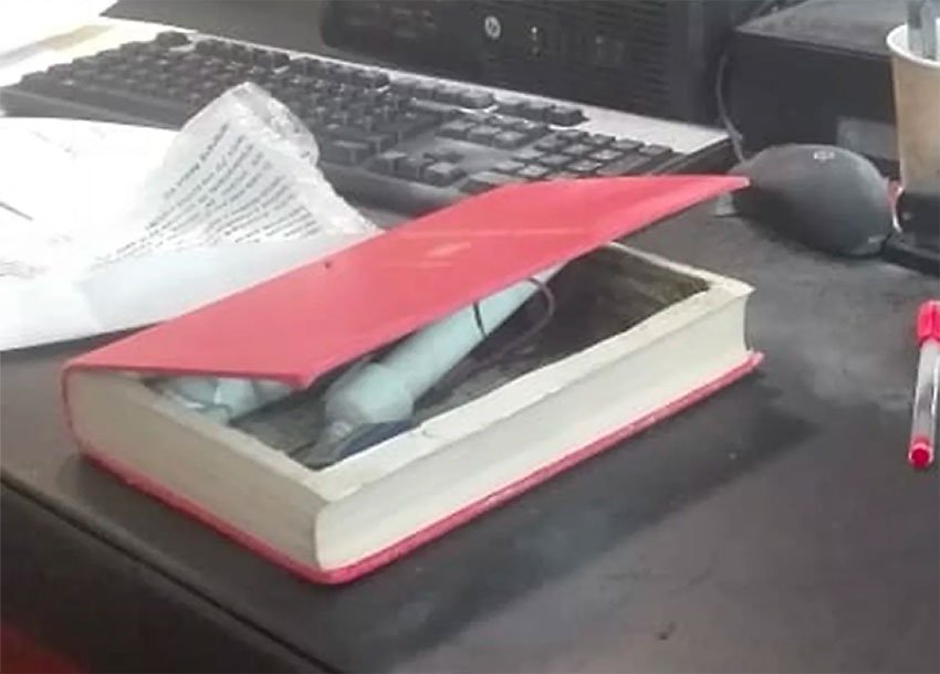The 'book' that exploded in senator's office on Wednesday.