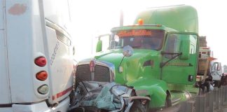 The driver survived but his car did not.