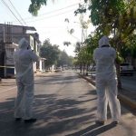 Scene of yesterday's attack on prison guards.