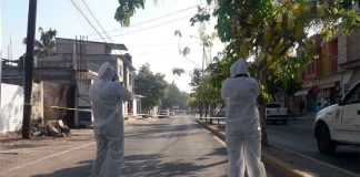 Scene of yesterday's attack on prison guards.