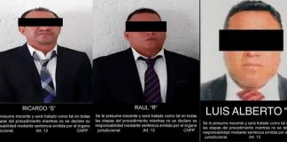 Three of the kidnapping suspects arrested in Mexico City.