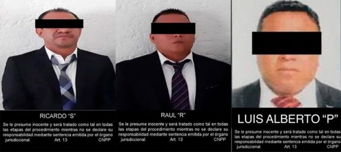 Three of the kidnapping suspects arrested in Mexico City.