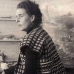 Leonora Carrington at work in her studio.